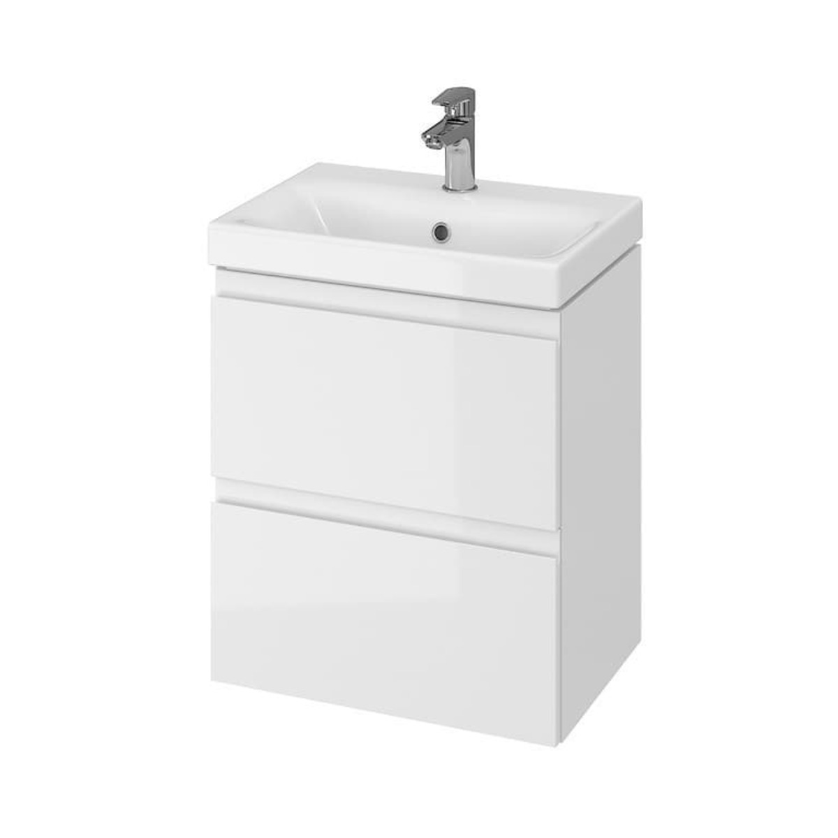 Kúpeľňová skrinka s umývadlom Cersanit MODUO 49,5x62x34,5 cm biela lesk S801-229-DSM